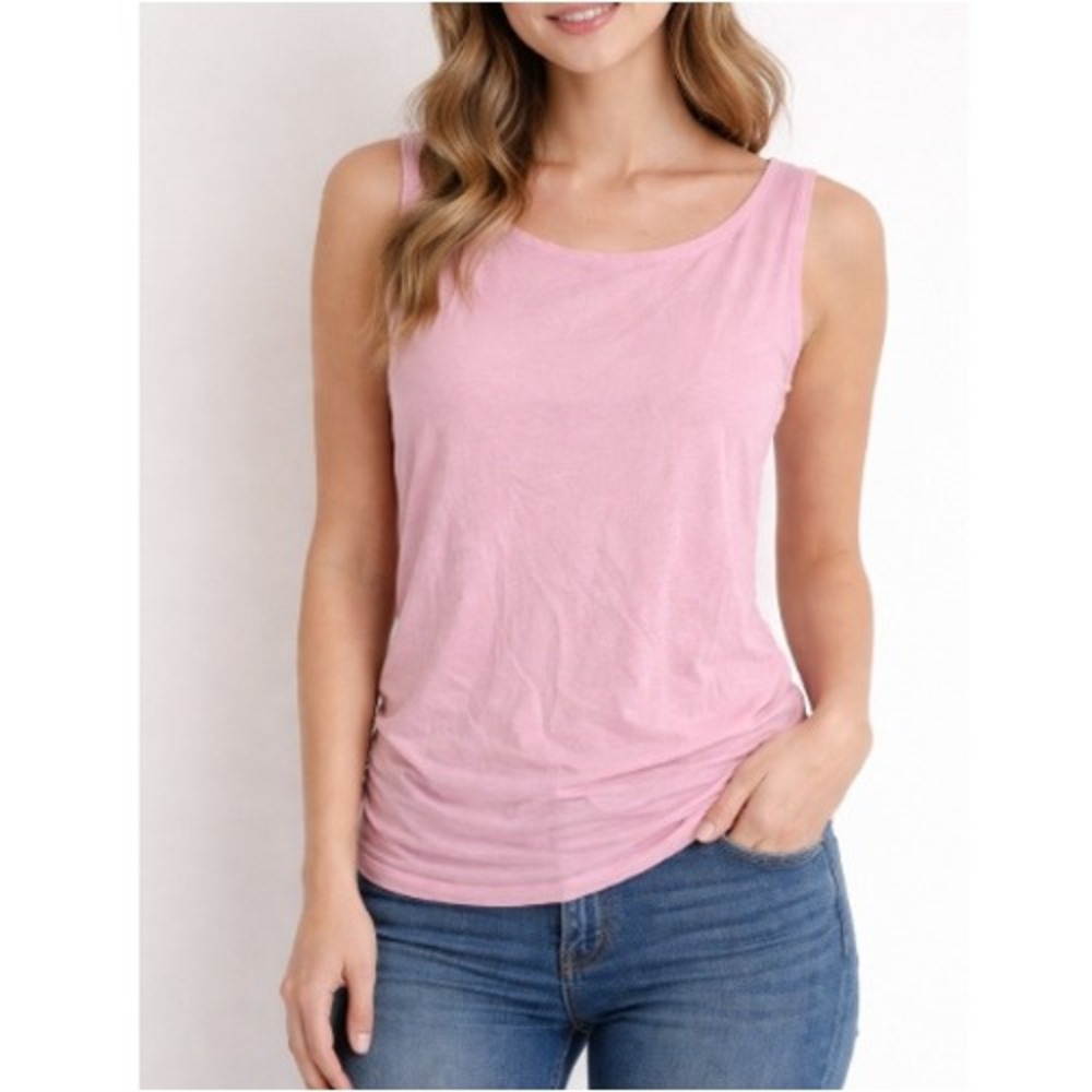 Free People Women's Pink Chalk Ruched Cinch Lightweight Top Size XS NWT‎